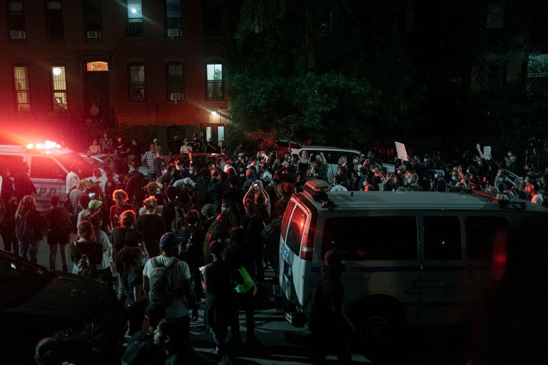 Protesters in Brooklyn on Friday night.
